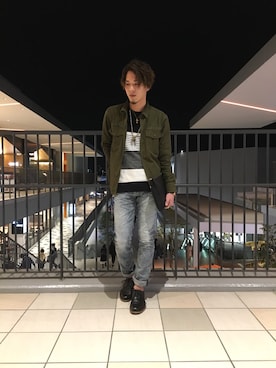 「アイテム（クラッチバッグ）」を使った、kouyaさん（メンズ・174cm）の春コーディネート