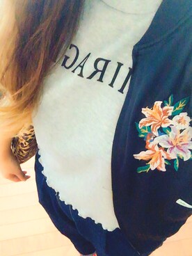 「PAGEBOY（ページボーイ）のアイテム（スタジャン）」を使った、goma.chanさん（レディース・158cm）の秋コーディネート