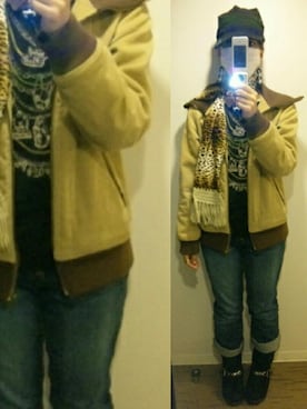 「BACKS（バックス）のアイテム（シューズ）」を使った、いなるさん（レディース・165cm）の冬コーディネート