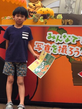 「NANO universe（ナノユニバース）のアイテム（パンツ）」を使った、ただいおさん（キッズ・126cm）の秋コーディネート
