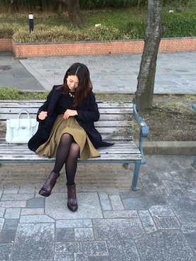 「トゥモローランド」｜「アイテム（チェスターコート）」を使った、natsukiさん（レディース・165cm）の冬コーディネート