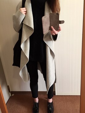 「ZARA（ザラ）のアイテム（ジャケット/アウター、グレー系）」を使った、mmk..◡̈♡さん（レディース・166cm）の冬コーディネート