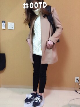 「NEW BALANCE（ニューバランス）のアイテム（スニーカー、ブラック系）」を使った、mmk..◡̈♡さん（レディース・166cm）の冬コーディネート
