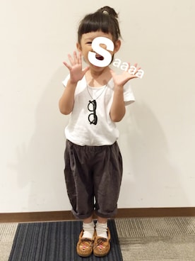 「子供服」｜「アイテム（モカシン/デッキシューズ）」を使った、saaaaさん（キッズ・100cm）の夏コーディネート