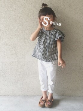 「子供服」｜「アイテム（モカシン/デッキシューズ）」を使った、saaaaさん（キッズ・100cm）の夏コーディネート