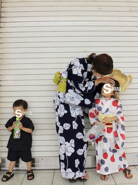 「handmade」｜「アイテム（浴衣）」を使った、saaaaさん（キッズ・100cm）の夏コーディネート