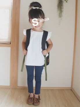 「patagonia」｜「アイテム（モカシン/デッキシューズ）」を使った、saaaaさん（キッズ・100cm）の夏コーディネート