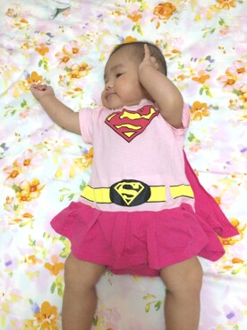 「SUPERMAN（スーパーマン）のアイテム」を使った、Wasabi要旅行さん（キッズ・60cm）の夏コーディネート