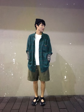 「PULL&BEAR（プルアンドベア）のアイテム（帽子）」を使った、邱浚瀚さん（メンズ・172cm）の春コーディネート
