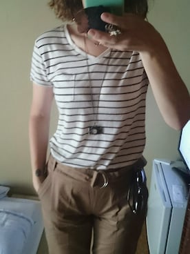 「stripes」｜「アイテム（アクセサリー）」を使った、心さん（レディース・170cm）の夏コーディネート