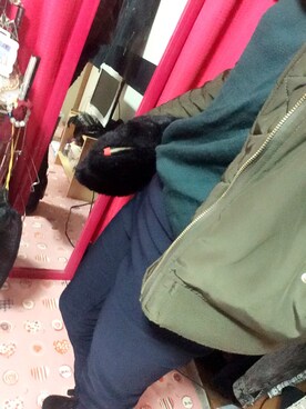「tiptop（ティップトップ）のアイテム（スタジャン）」を使った、Eisoさん（レディース・158cm）の冬コーディネート