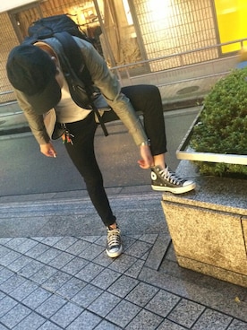 「STARTER BLACK LABEL（スターターブラックレーベル）のアイテム（帽子）」を使った、4321さん（メンズ・171cm）の秋コーディネート