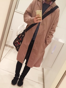 「おじさん」｜「アイテム（トレンチコート）」を使った、Rinoさん（レディース・158cm）の春コーディネート