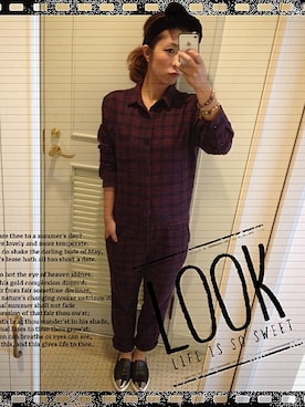 「MIUMIU」｜「アイテム（オールインワン・サロペット）」を使った、kokotoaさん（レディース・159cm）の秋コーディネート