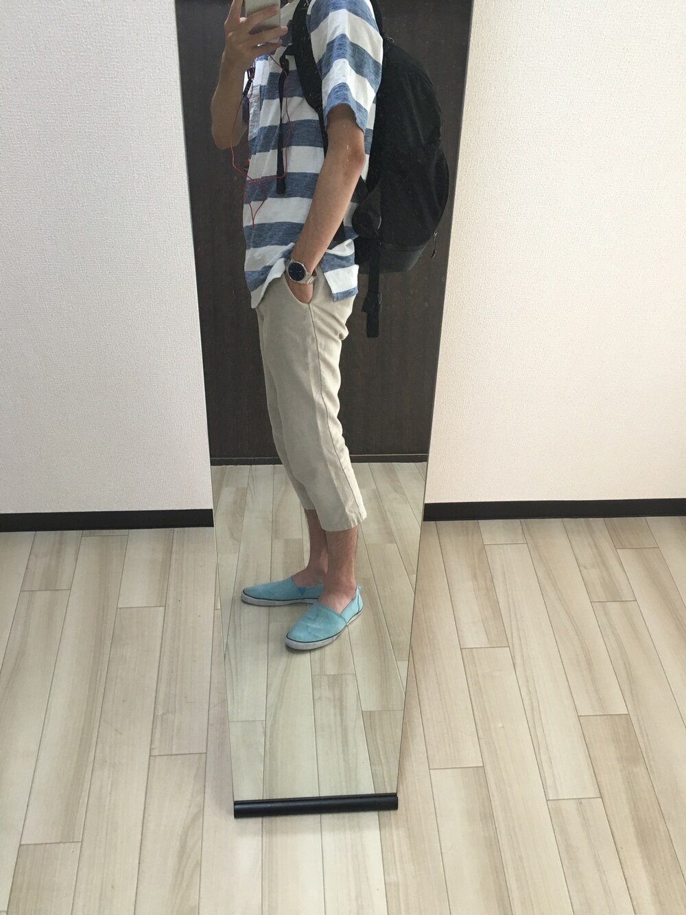 「夏コーデ、シンプル、大人カジュアル」｜「MK MICHEL KLEIN HOMME のエスパドリーユ（スニーカー、ブルー系）」を使った、マツヒロさん（メンズ・175cm）の夏コーディネートの1枚目の写真
