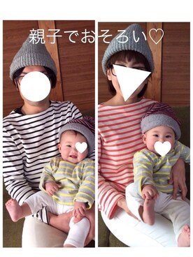 「ボーダーTシャツ」｜Tsumugiさん（キッズ・70cm）の春コーディネート