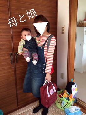 「ボーダーTシャツ」｜Tsumugiさん（キッズ・60cm）の春コーディネート