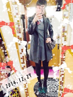 「chanel」｜「アイテム（チェスターコート）」を使った、MIさん（レディース・163cm）の冬コーディネート
