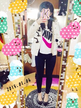 「dazzlin（ダズリン）のアイテム（ダッフルコート）」を使った、MIさん（レディース・163cm）の冬コーディネート