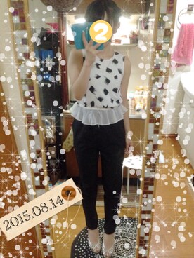 「SPIRALGIRL（スパイラルガール）のアイテム（サロペット/オーバーオール）」を使った、MIさん（レディース・163cm）の夏コーディネート