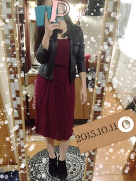 「JILL by Jillstuart」｜「アイテム（ライダースジャケット）」を使った、MIさん（レディース・163cm）の秋コーディネート
