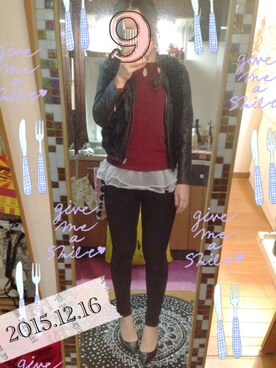 「JILL by Jillstuart」｜「アイテム（ライダースジャケット）」を使った、MIさん（レディース・163cm）の冬コーディネート