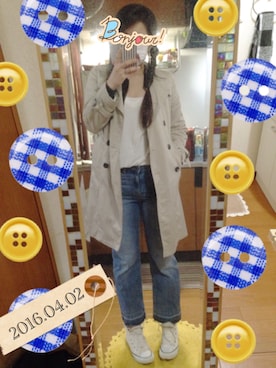 「FOREVER 21」｜「アイテム（トレンチコート）」を使った、MIさん（レディース・163cm）の春コーディネート