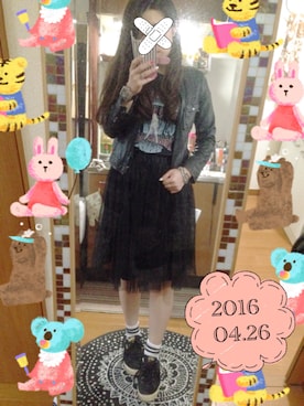 「JILL by Jillstuart」｜「アイテム（ライダースジャケット）」を使った、MIさん（レディース・163cm）の春コーディネート