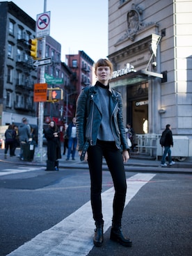 「streetsnap」｜「アイテム（ライダースジャケット）」を使った、Culture & Journalさん（レディース・175cm）の秋コーディネート