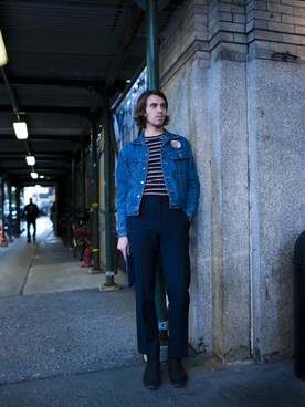 「streetsnap」｜「アイテム（デニムジャケット）」を使った、Culture & Journalさん（メンズ・175cm）の秋コーディネート