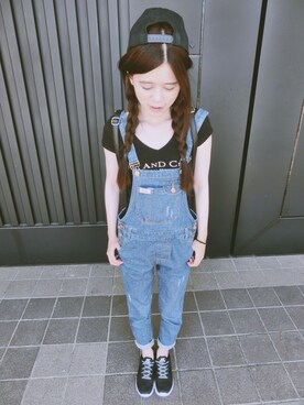 「PAZZO」｜「アイテム（つなぎ/オールインワン）」を使った、Erica_Chengさん（レディース・161cm）の夏コーディネート