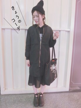 Erica_Chengさん（レディース・161cm）の冬コーディネート