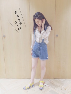「Lily Brown」｜「アイテム（オールインワン・サロペット）」を使った、Erica_Chengさん（レディース・161cm）の夏コーディネート