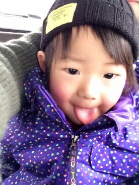 「BURTON（バートン）のアイテム（その他アウター）」を使った、れいたんままさん（キッズ・90cm）の冬コーディネート