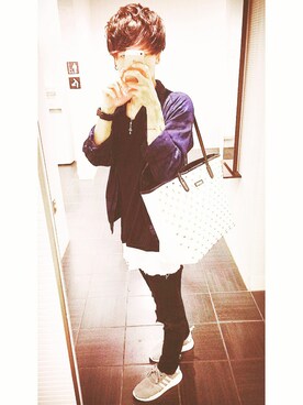 「GUILD PRIME（ギルドプライム）のアイテム（バッグ）」を使った、kento.さん（メンズ・177cm）の冬コーディネート