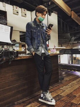 「アイテム（スーツパンツ）」を使った、Minhaoさん（メンズ・171cm・20代）の冬コーディネート