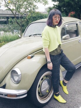 「Jeffrey Campbell（ジェフリーキャンベル）のアイテム（モカシン/デッキシューズ）」を使った、sylwynさん（レディース・158cm）の冬コーディネート