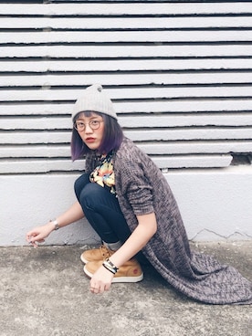「wearsg」｜「アイテム（デニムパンツ）」を使った、sylwynさん（レディース・158cm）の冬コーディネート