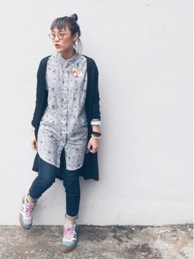「wearsg」｜「アイテム（デニムパンツ）」を使った、sylwynさん（レディース・158cm）の冬コーディネート