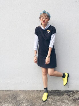 「wearsg」｜「アイテム（シャツワンピース）」を使った、sylwynさん（レディース・158cm）の冬コーディネート