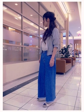 「ロングヘア」｜「アイテム（その他シューズ）」を使った、®️ikaさん（レディース・156cm）の春コーディネート