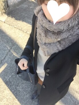 「COMME CA DU MODE（コムサデモード）のアイテム（チェスターコート）」を使った、akkanen××さん（レディース・162cm）の冬コーディネート