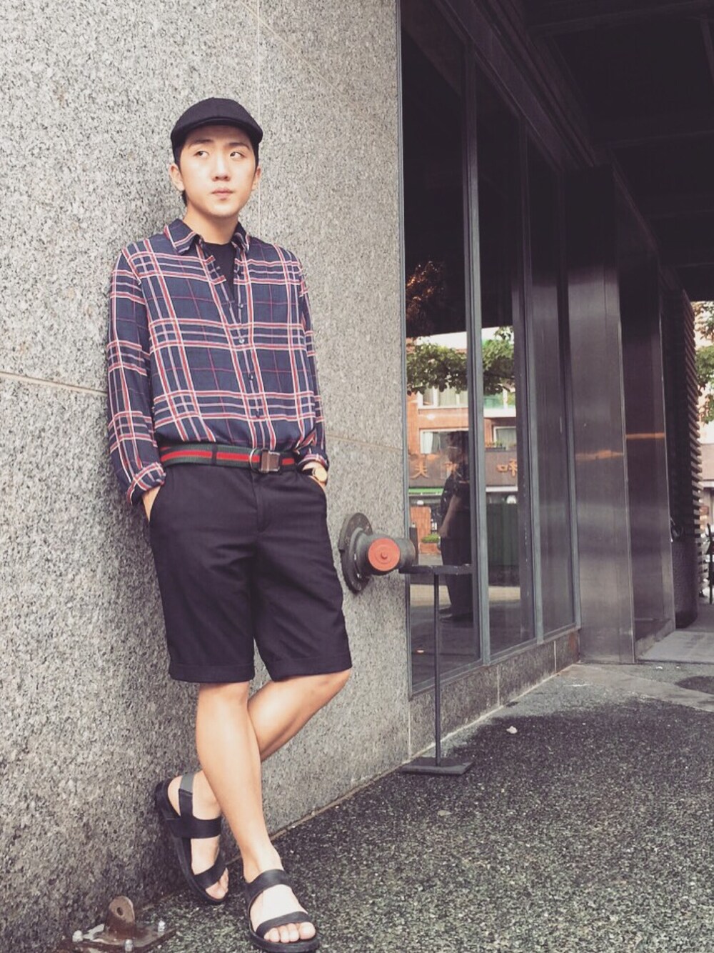 「UNIQLOのアイテム（その他トップス、その他）」を使った、單眼皮男孩さん（メンズ・170cm）の夏コーディネートの1枚目の写真