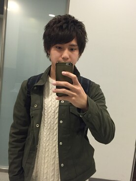 「Right-on（ライトオン）のアイテム（ミリタリージャケット）」を使った、ヨッシーさん（メンズ・175cm）の春コーディネート