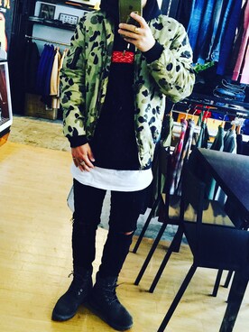 「10Deep（テンディープ）のアイテム（ナイロンジャケット）」を使った、フミさん（メンズ・168cm）の冬コーディネート