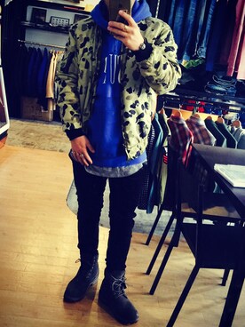 「10Deep（テンディープ）のアイテム（ナイロンジャケット）」を使った、フミさん（メンズ・168cm）の冬コーディネート