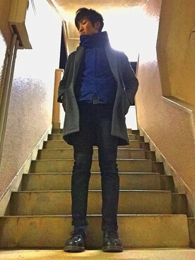 「STUDIOUS（ステュディオス）のアイテム（マウンテンパーカー）」を使った、Sato Yukiさん（メンズ・174cm）の冬コーディネート