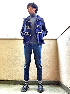「グレーのタートルネック」｜Sato Yukiさん（メンズ・174cm）の春コーディネート