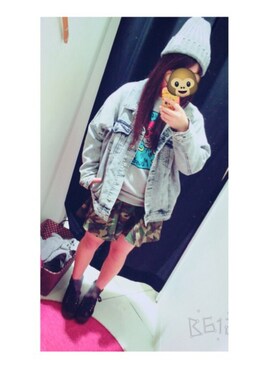 「Keith Haring（キース・ヘリング）のアイテム（スウェット）」を使った、\ yurina /さん（レディース・155cm）の冬コーディネート