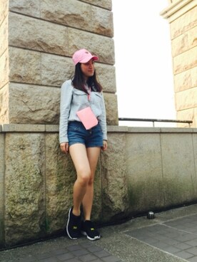 「アイテム（アンサンブル）」を使った、Yuechun Liaoさん（レディース・158cm）の春コーディネート